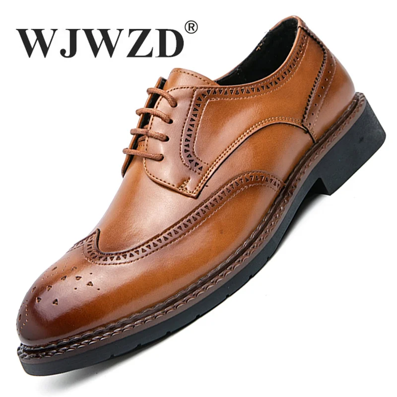 

Genuine Leather Men's Brogue Shoes Italian Moccasins Men Business Casual Shoes Lace up Men Luxury Oxford Shoes Chaussure Homme