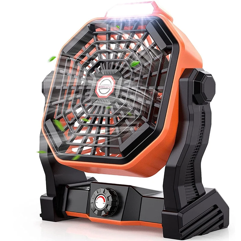 

EAS-Portable Camping Fan With LED Lights, USB Powered Battery Table Fan For Desk, Tent Fan For Outdoor, Home, Office, Travel