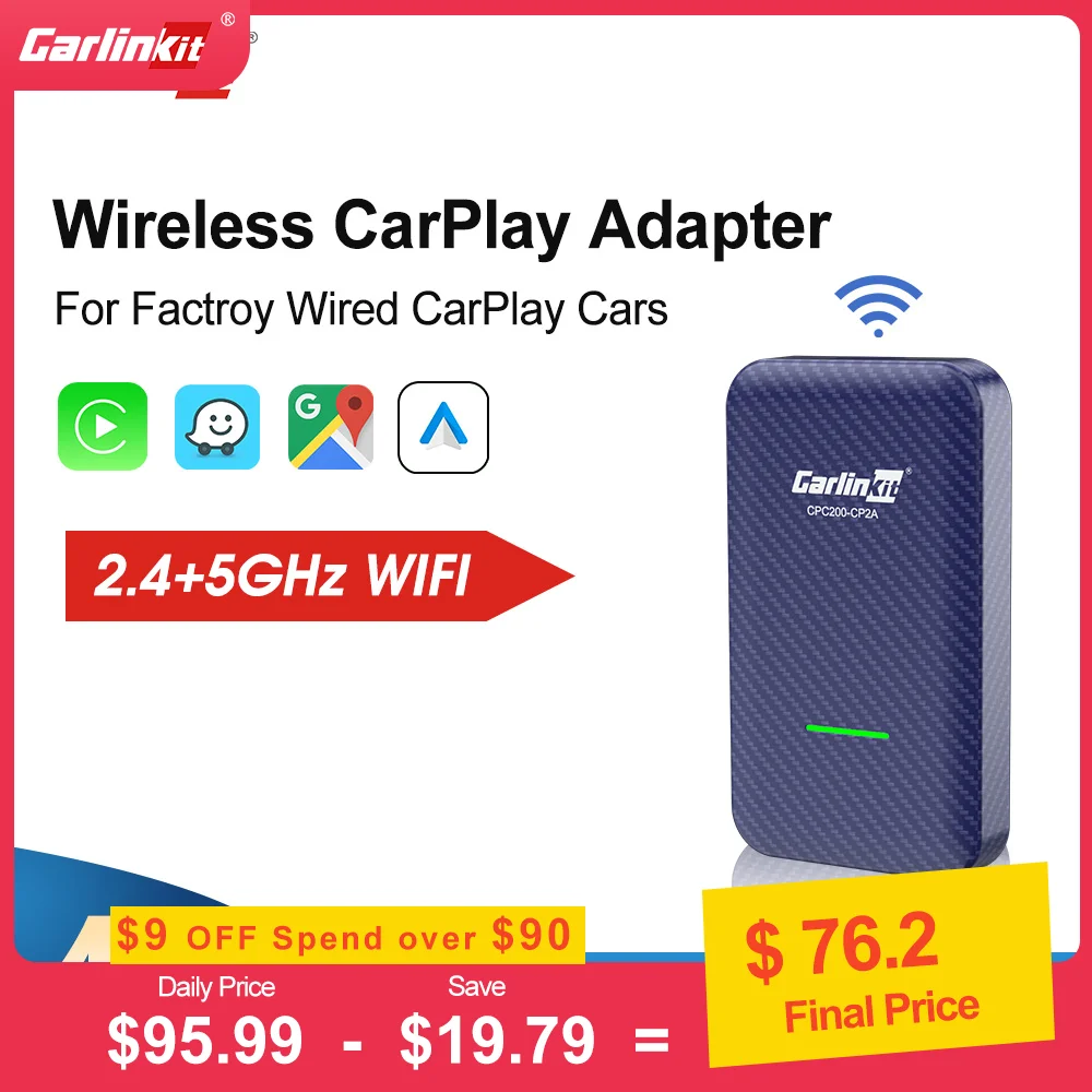New CarlinKit 4 CarPlay Adapter Wireless Android Auto USB Dongle Mini Smart Ai Box Auto Connect For Cars With OEM Wired CarPlay