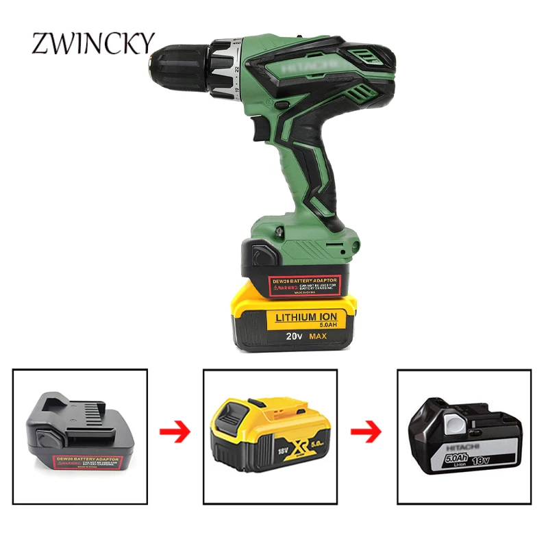 

Адаптер для литиевой батареи Dewalt серии 18/20 в Dcb, преобразованный в для Hitachi/Hikoki 18 в, инструмент для литиевой батареи