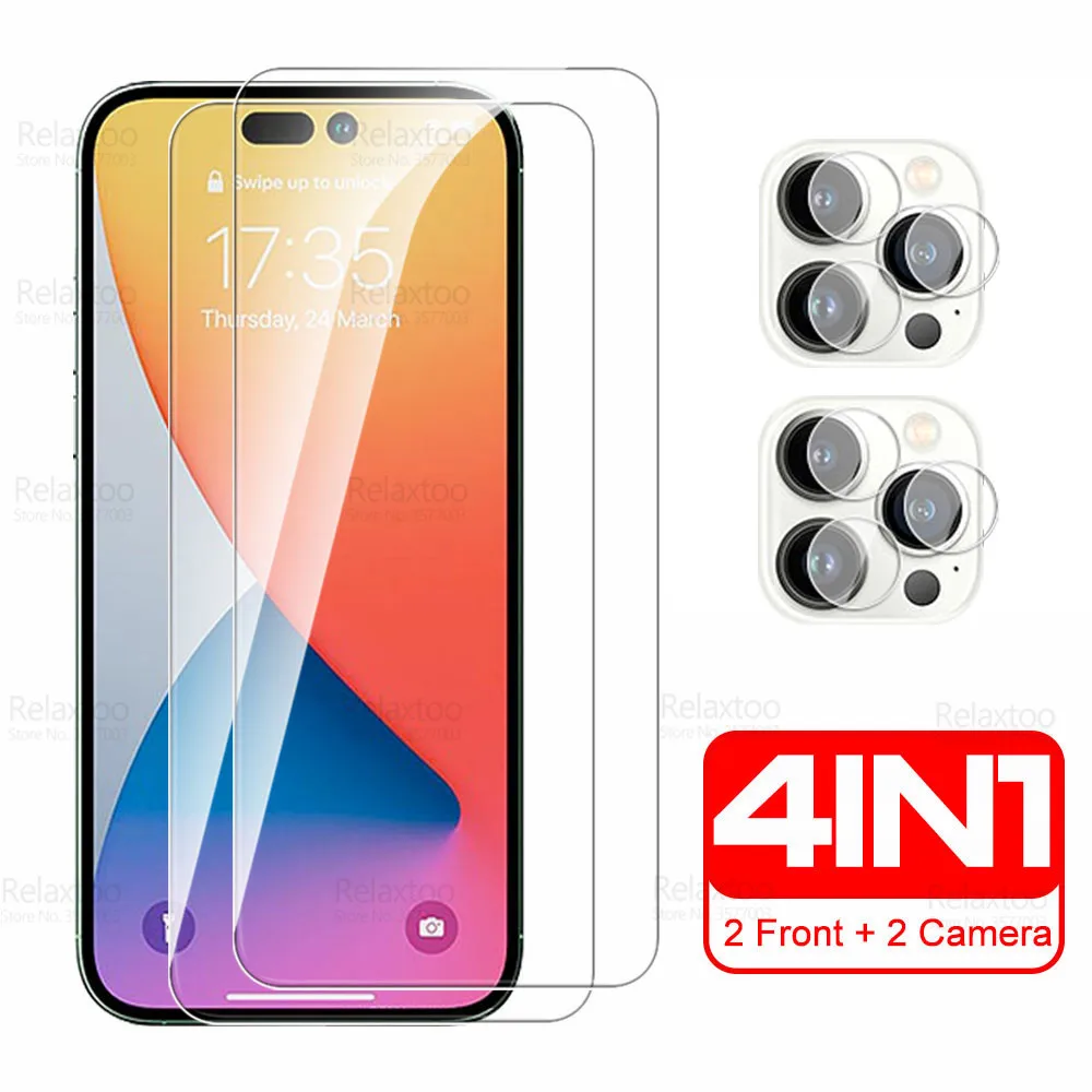 

4в1 камера закаленное стекло для Iphone 14 Pro Max защита экрана Aifon 14 Plus ProMax 14 Plus 14Pro защитная пленка