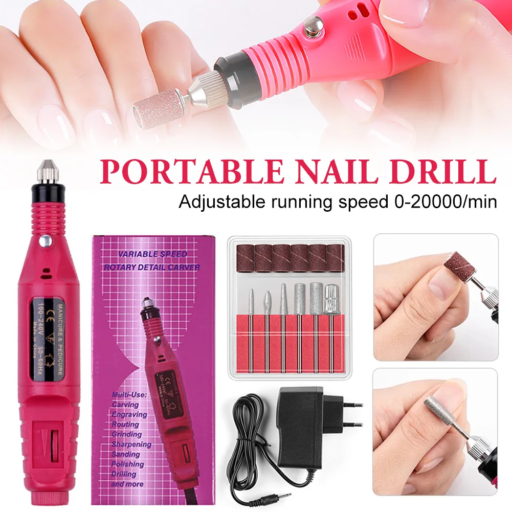 

Electric Nail Drill Machine Manicure Milling Cutter Set Speed Adjustable Nail Drill Pen Gel Polish Remover Tool Nail Equipment
