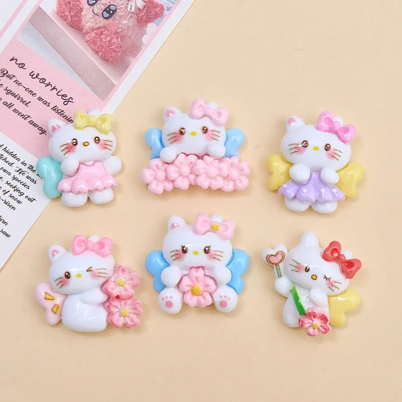 Кабошон из смолы с рисунком Хелло Китти