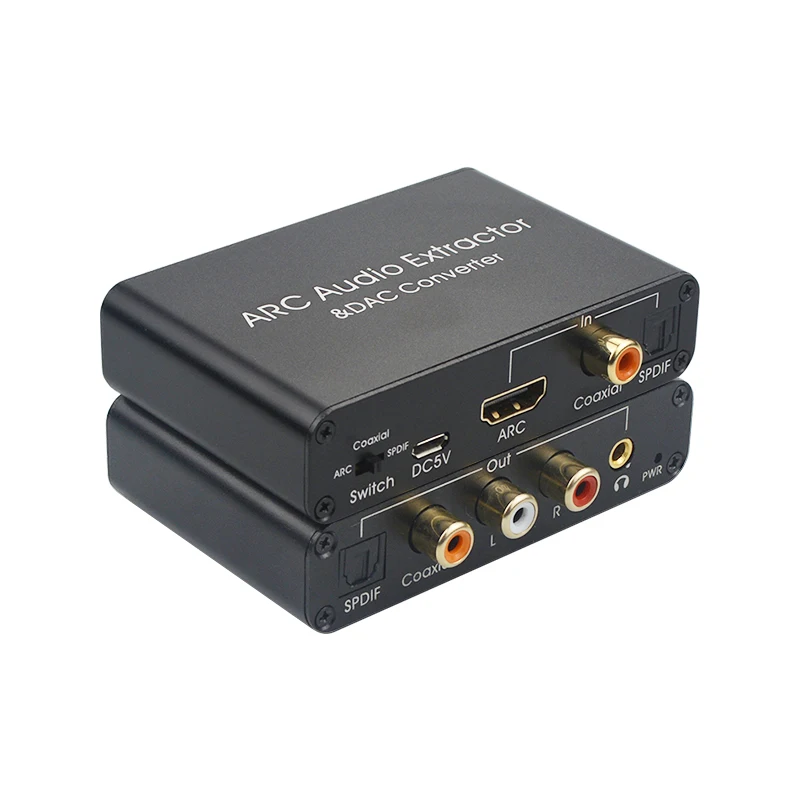 

192KHz ARC Audio Adapter HDMI Audio Extractor Digital to Analog Audio Converter DAC SPDIF Coaxial RCA 3.5mm Jack Output