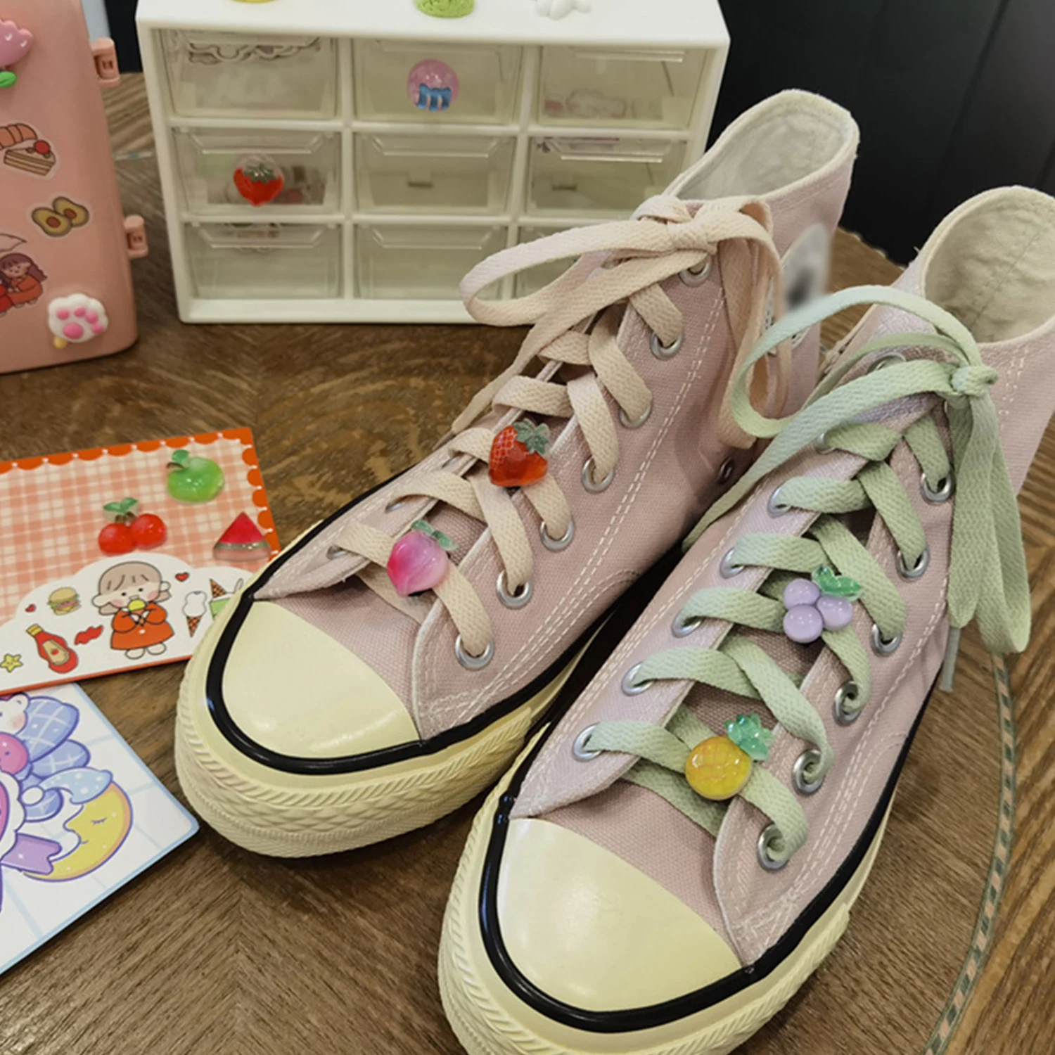 

Cute Cartoon 3D Fruit Shoe Laces Decorations Buckle Charms Shoelaces For Sneaker Luxury Shoes Accessories For Women Man 7Pcs/Set