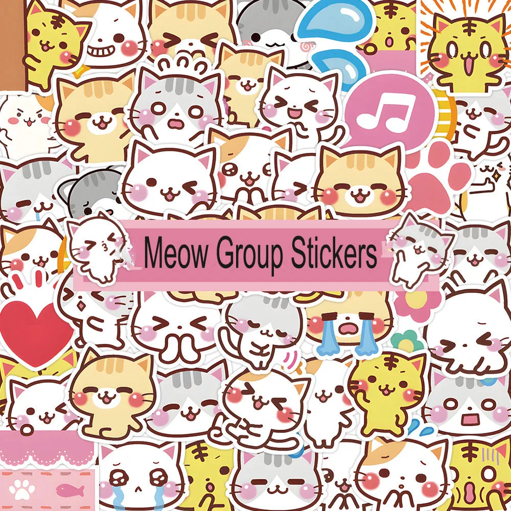 

60 шт., декоративные наклейки «Мяу-группа»