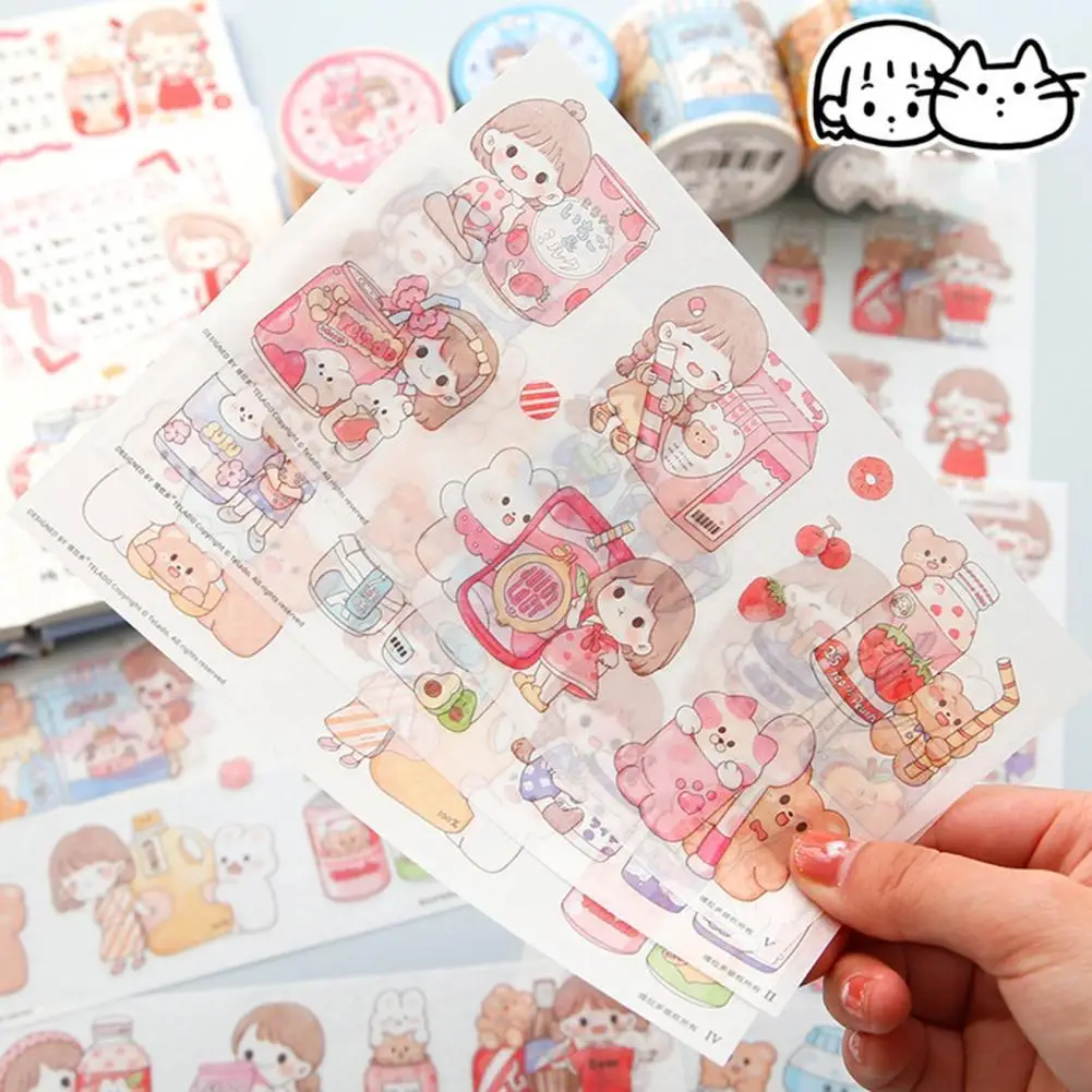

10Pcs/Set Useful Cartoon Decal Kids Journal Water Bottle Stickers Hand Account Stickers Art Decor Cartoon Decal