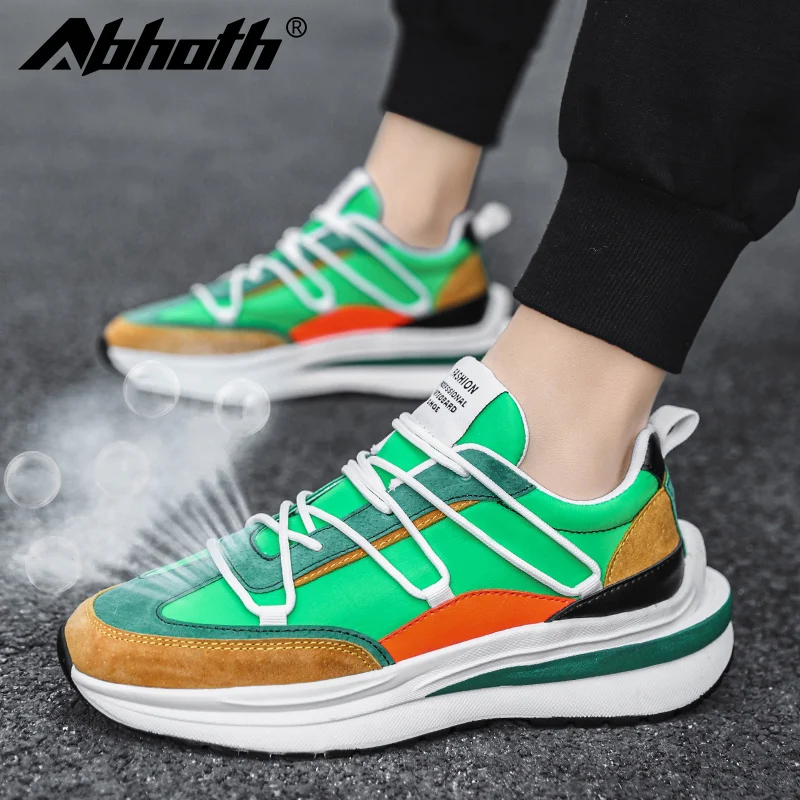 

Abhoth Men Breathable Casual Shoes Comfortable Soft Colorblock Sneakers Anti-skid Wear-resistant Deodorant Classic Sports Shoes