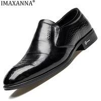 IMAXANNA New Men's Leather Shoes Business Leather Formal Shoes Pointed Toe Low-top Casual Shoe Comfortable And Wear-resistant
