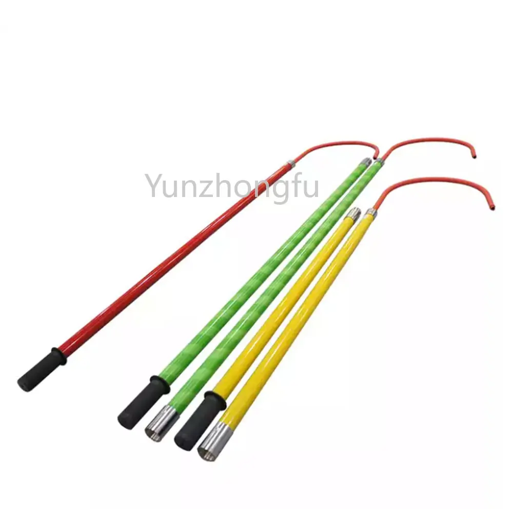 

35KV High Voltage Fiberglass Safety Insulated One Section Rescue Hook Electrical Insulation Hook