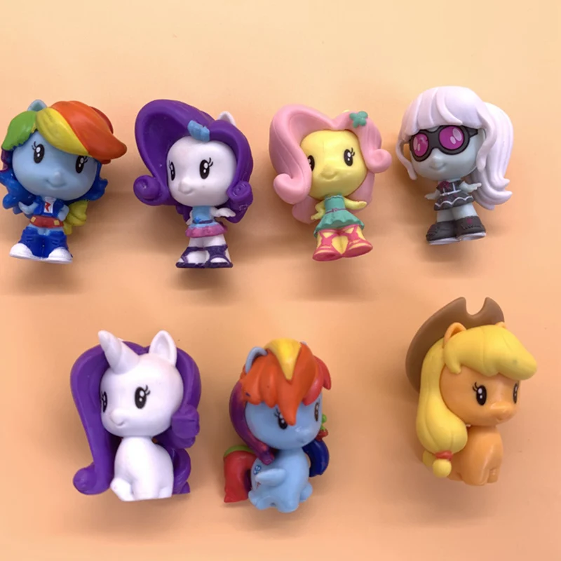 

My Little Pony Toy Q Version, аниме версии, модель фигурки пони, коллекционная фигурка мультяшный Радужный Единорог, подарок для детей