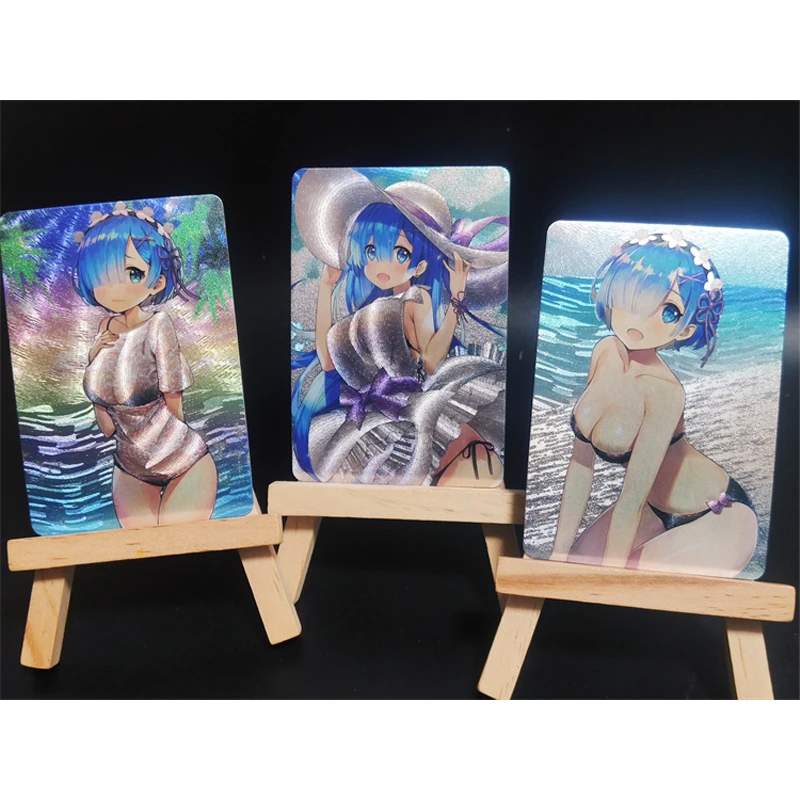 9 шт./компл. аниме флэш-карта Rem редкая карта Сексуальная Kawaii купальники карточки