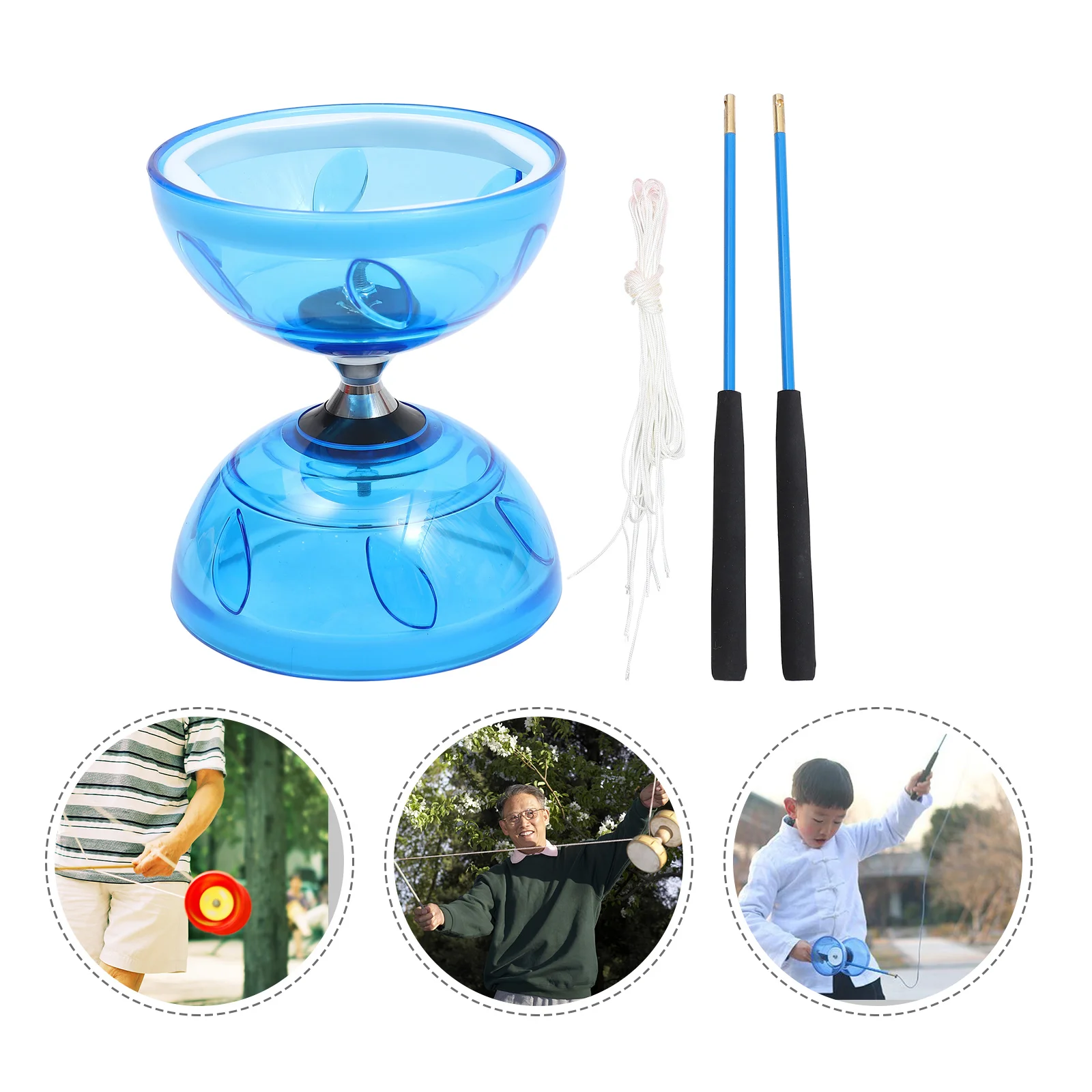 

Double-headed Diabolo Adult-toys The Elderly Outdoor Juggling Soft Rubber Fitness Chinese Yo Kids