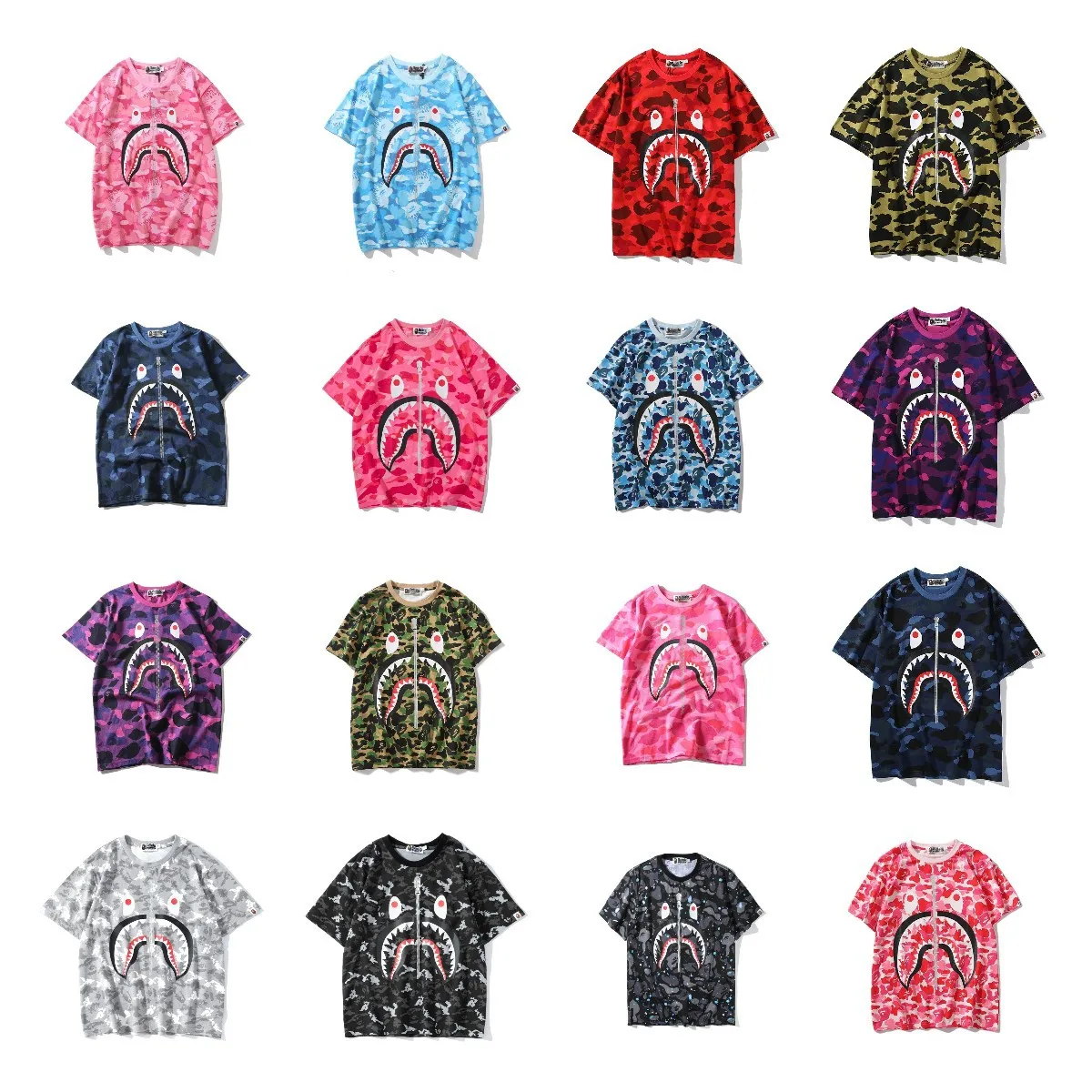 

2022 Fashion New Fashion Brand Fake Zipper Camouflage Men/Women T-Shirt
