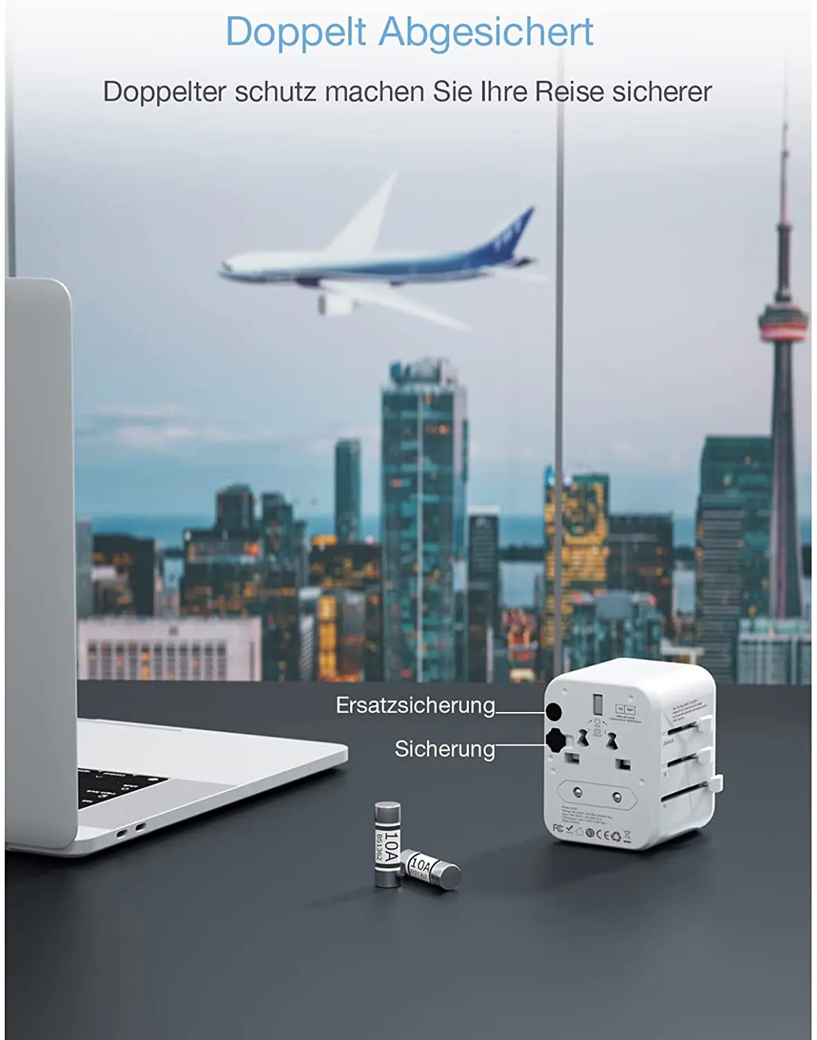 ТESSAN Путешественник Адаптер Международный Универсальный Питание Все-в-одном с 2 USB-портами Всемирное Зарядное Устройство для Великобритании/ЕС/США/Азии