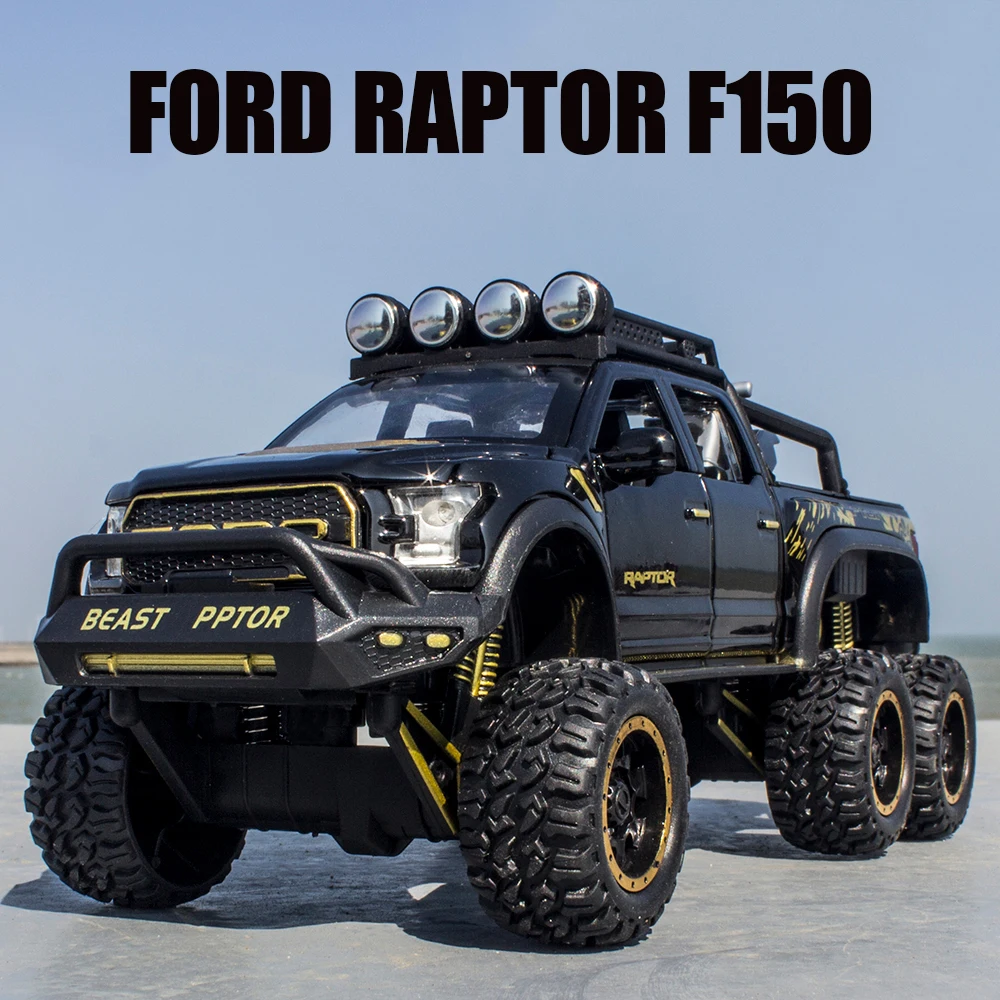 Масштаб 1:28 Ford Raptor F150 литой под давлением из сплава внедорожная металлическая