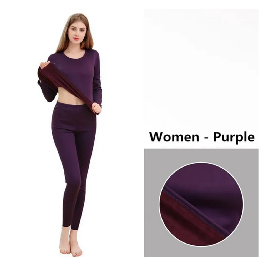 

Plus Velvet Thick Warm Thermal Underwear Set Long Johns For Male Female Warm Thermal Clothing Woman Winter Suit Wear Villus