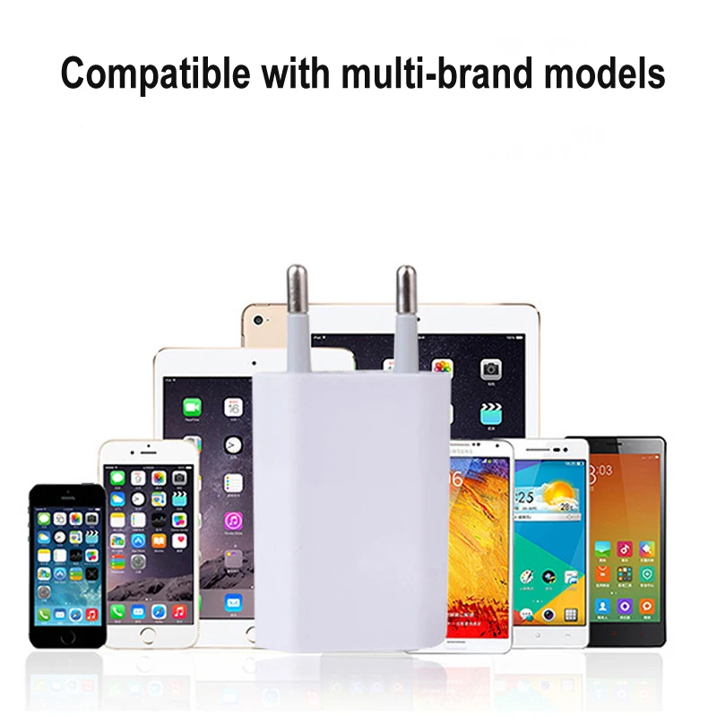 5Pcs 5V 1A USB Travel Wall Charger Adapter Charging For Apple iPhone XS Max XS XR X SE 2020 8 7 6 6S 5S 5 SE 4 4S EU Phone Plug images - 6