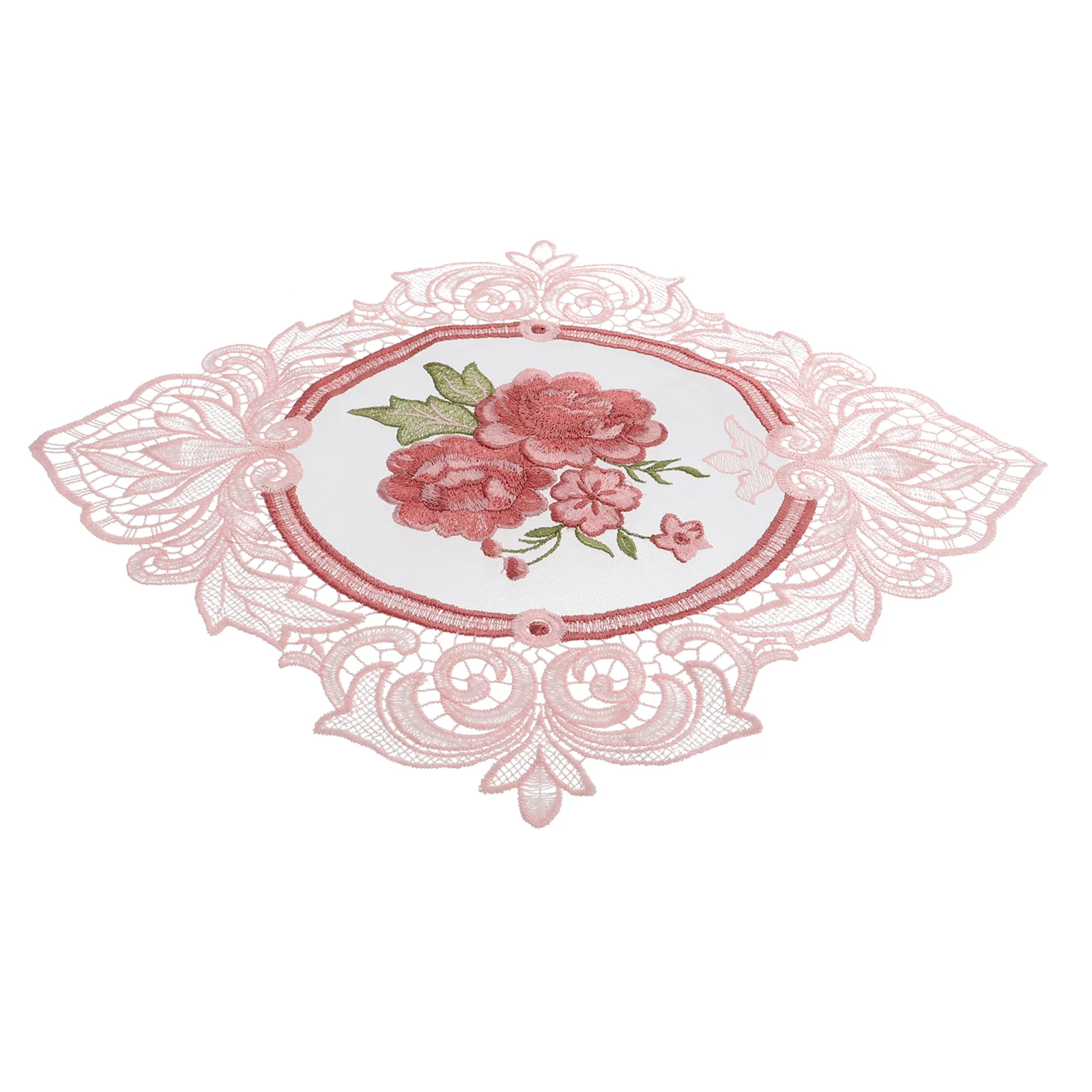 

Placemats Table Lace Mats Coasters Mat Floral Doilies Cloth White Heat Coaster Drinks Insulated Jute Cup Embroidered Rose