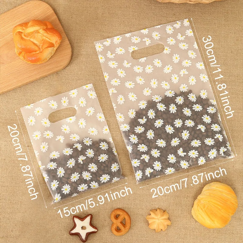 

Пластиковые подарочные пакеты ромашка 50/100 шт