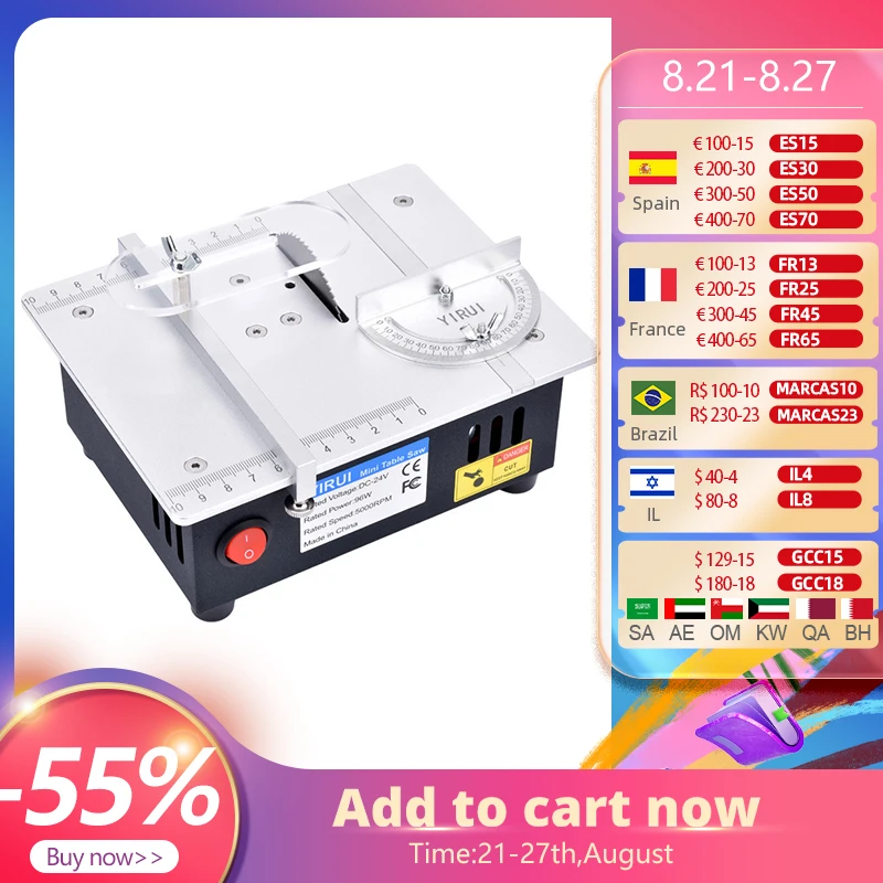 Настольная мини-пила ALLSOME S2 96 Вт, электрическая настольная пила, модель «сделай сам», бытовая режущая машина с двигателем 775, лезвие 63 мм