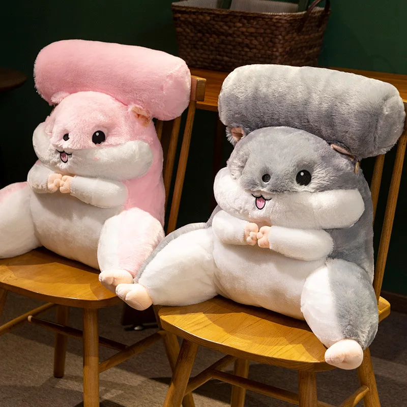 Плюшевое одеяло для офиса очень мягкий мультяшный хомяк 2 в 1 60 см розового и