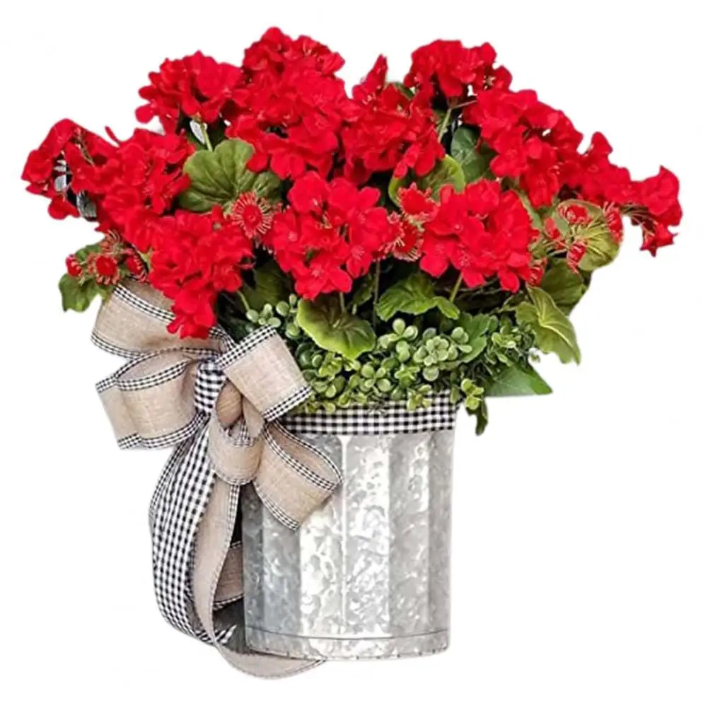 

Door Wreath Simulated Fresh-keeping Red Realistic Artificial Geranium Wreath Household Supplies Room Decoration Accessories