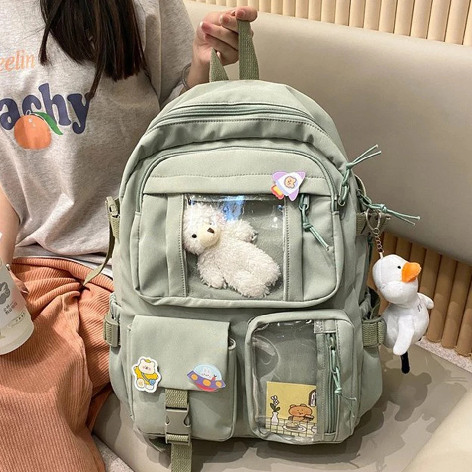 

Cute Women Large Capacity Backpack Waterproof Nylon Bagpack Female Schoolbag College Lady Laptop Backpacks Kawaii Girl Book Bags