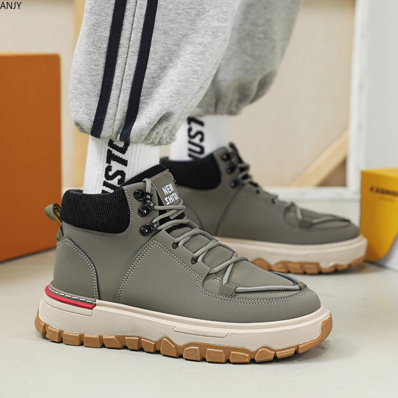 

Fashion Sneakers for Men Autumn Winter New Men Shoes Outdoor High Top Casual Boots Lace Up Warm High Top Shoes Botas De Hombre