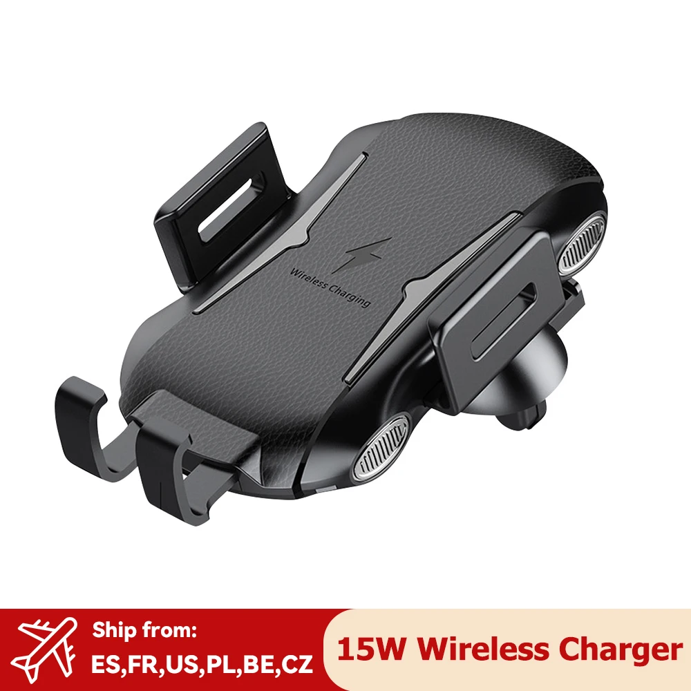 

Беспроводное быстрое зарядное устройство Qi, 15 Вт, 2 А, держатель с присоской для вентиляционного отверстия, зажим для приборной панели, автом...