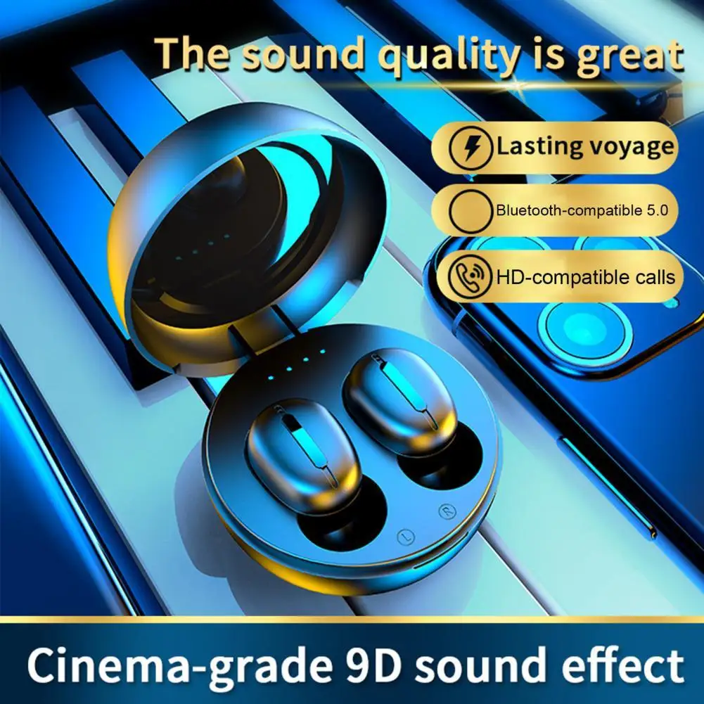 

Wireless Earphones In-ear Noise Reduction Bluetooth-compatible 5.0 3D Stereo Sports Headset for Mobile Phone
