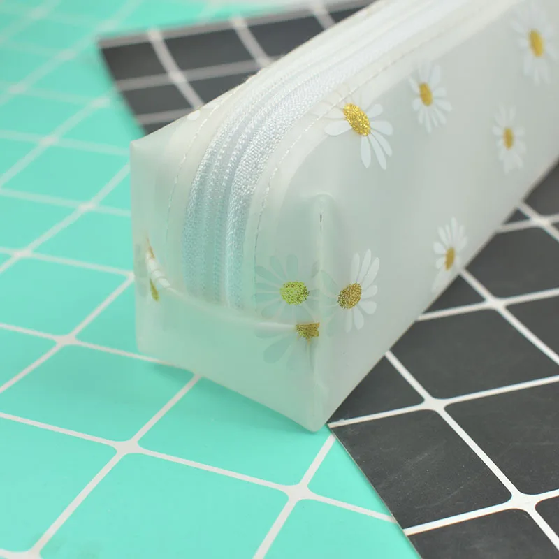 NEW Kawaii daisy Pencil Case transparent candy color Gift School Box Bag Supplies Stationery | Канцтовары для офиса и дома
