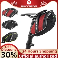 bicycle tail bag large capacity seat tube bag reflective rainproof saddle bag 3d shell reflective hook is more suitable cycling