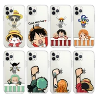cute one piece logo for apple iphone 13 12 11 pro max mini xs xr x 8 7 6s 6 5 plus transparent soft phone case cover