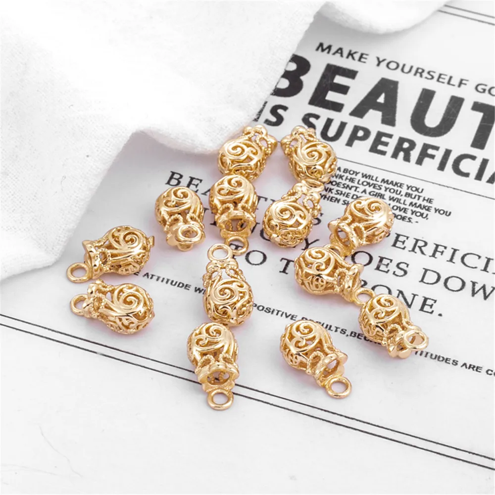 

14K bag money bag Pendant Handmade diy beaded bracelet hand string ancient style jewelry pendant accessories