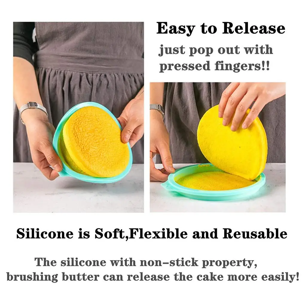 Радужная форма для торта 6/8 дюйма антипригарная силиконовая круглая выпечки
