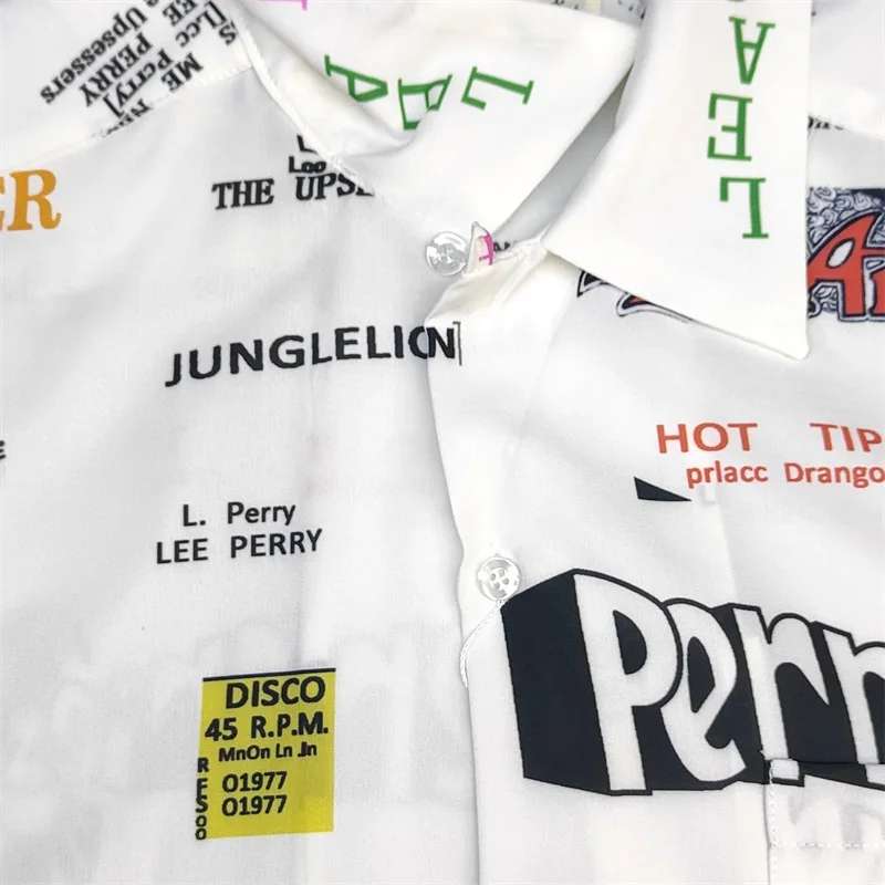 Рубашка женская с кубинским воротником Повседневная Блузка принтом надписей WACKO