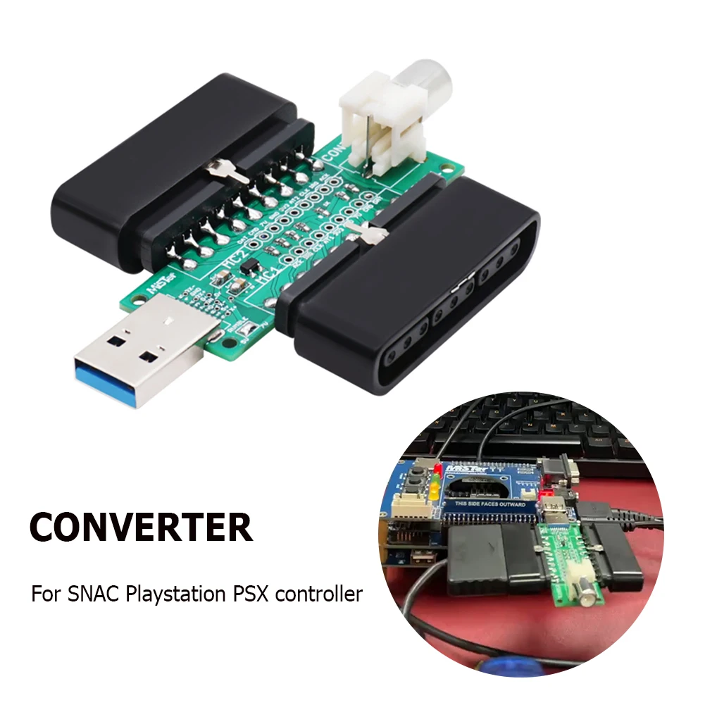 For SNAC Playstation PSX Controller Converter with USB Cable for MiSTer FPGA Analog Digital IO Board Accessory Conversion