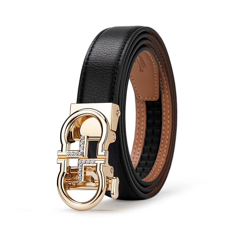

WILLIAMPOLO Fashion Genuine Leather Belt For Men Automatically Buckle Men's Luxury Design Dress s PL2089-94P