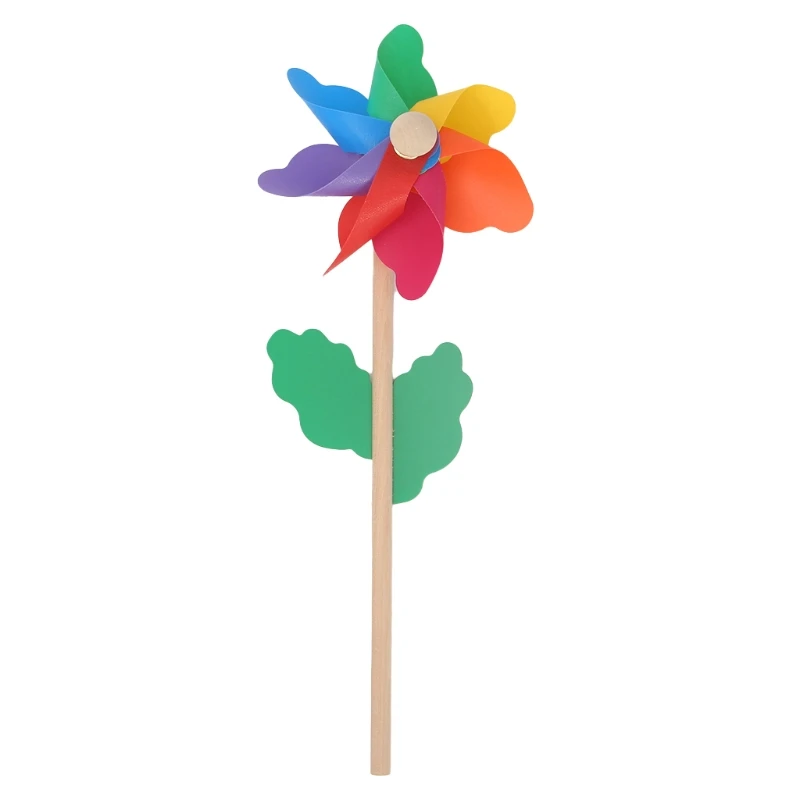 

HUYU Wood Windmill Wind Spinner Pinwheels Home Garden Yard Decoration Kids New