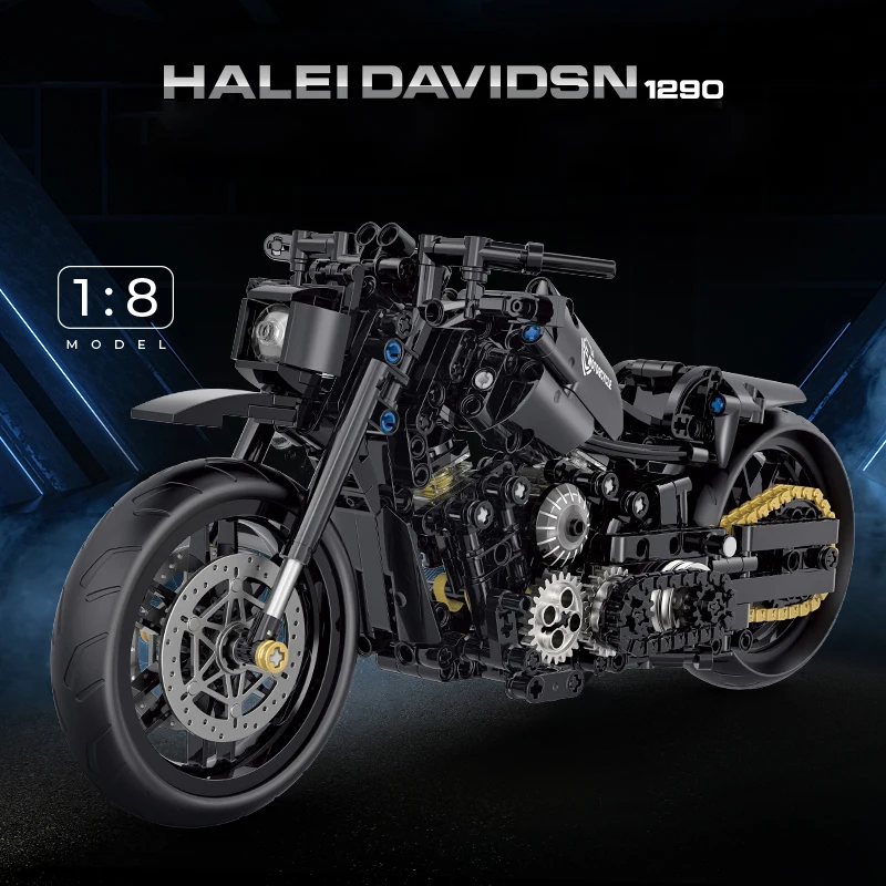 

Конструктор классический мотоцикл 1:8, конструктор Moto City Racer, игрушки для детей, мальчиков, детей, взрослых, наборы MOC, высокотехнологичные, 500 + шт