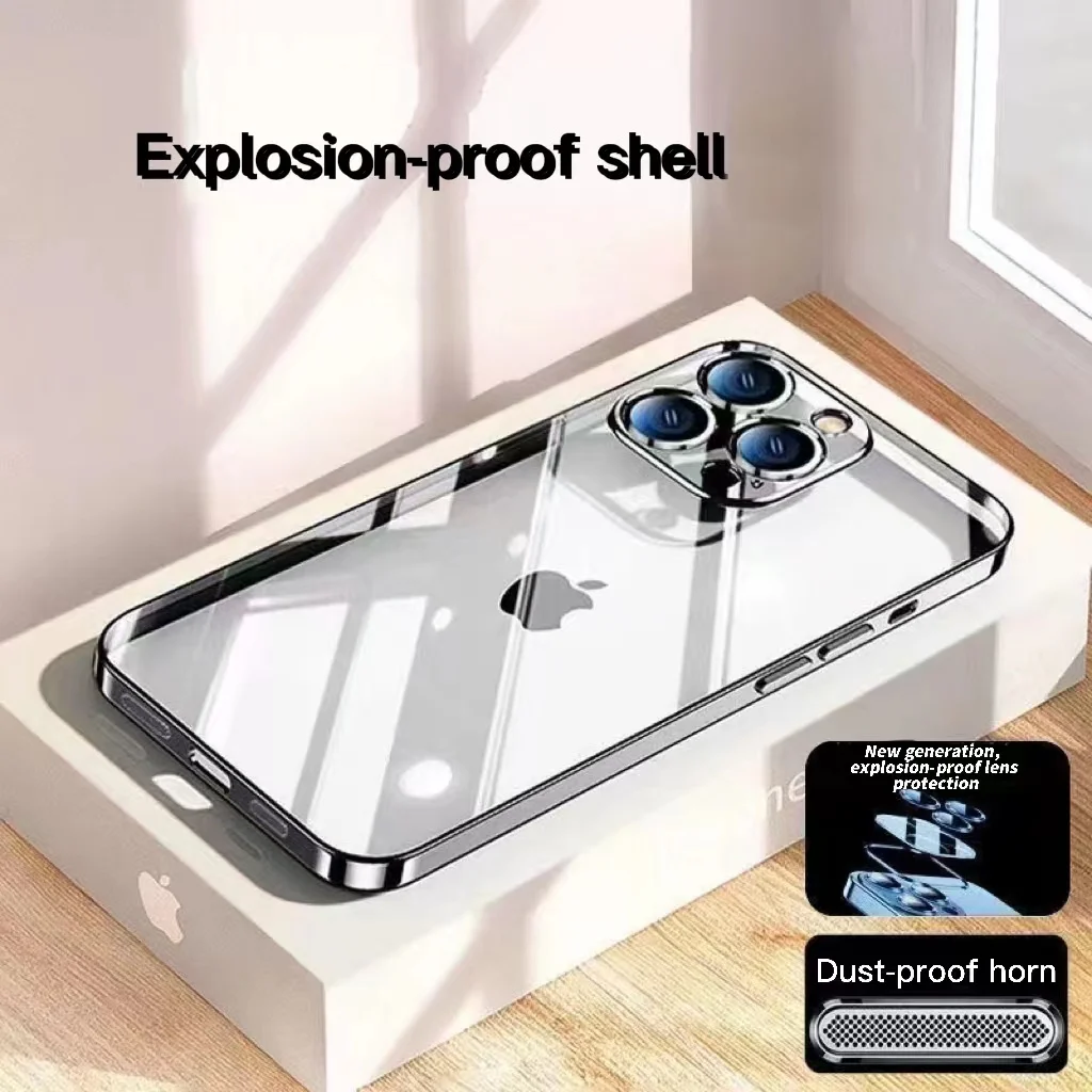 

Electroplated Hard Apple 13 Phone Case iPhone 14/12 Promax Comes With Lens Film 14pro Full Cover Anti Drop
