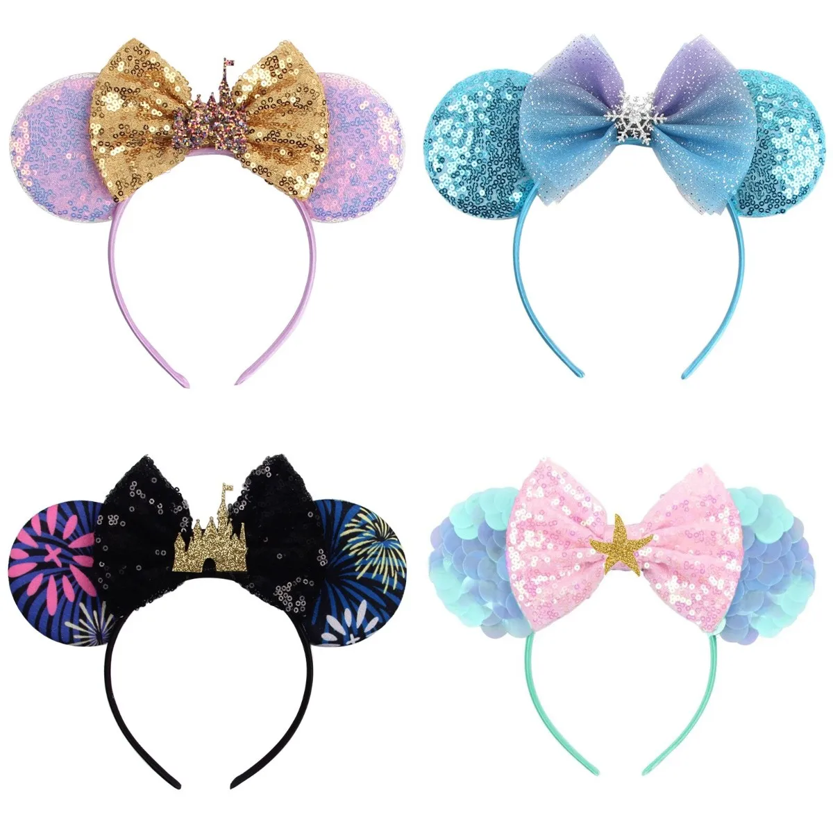 

Ободок для волос с большим бантом для девочек, детские повязки на голову для девочек, аксессуары для волос с блестками для косплея и вечеринок