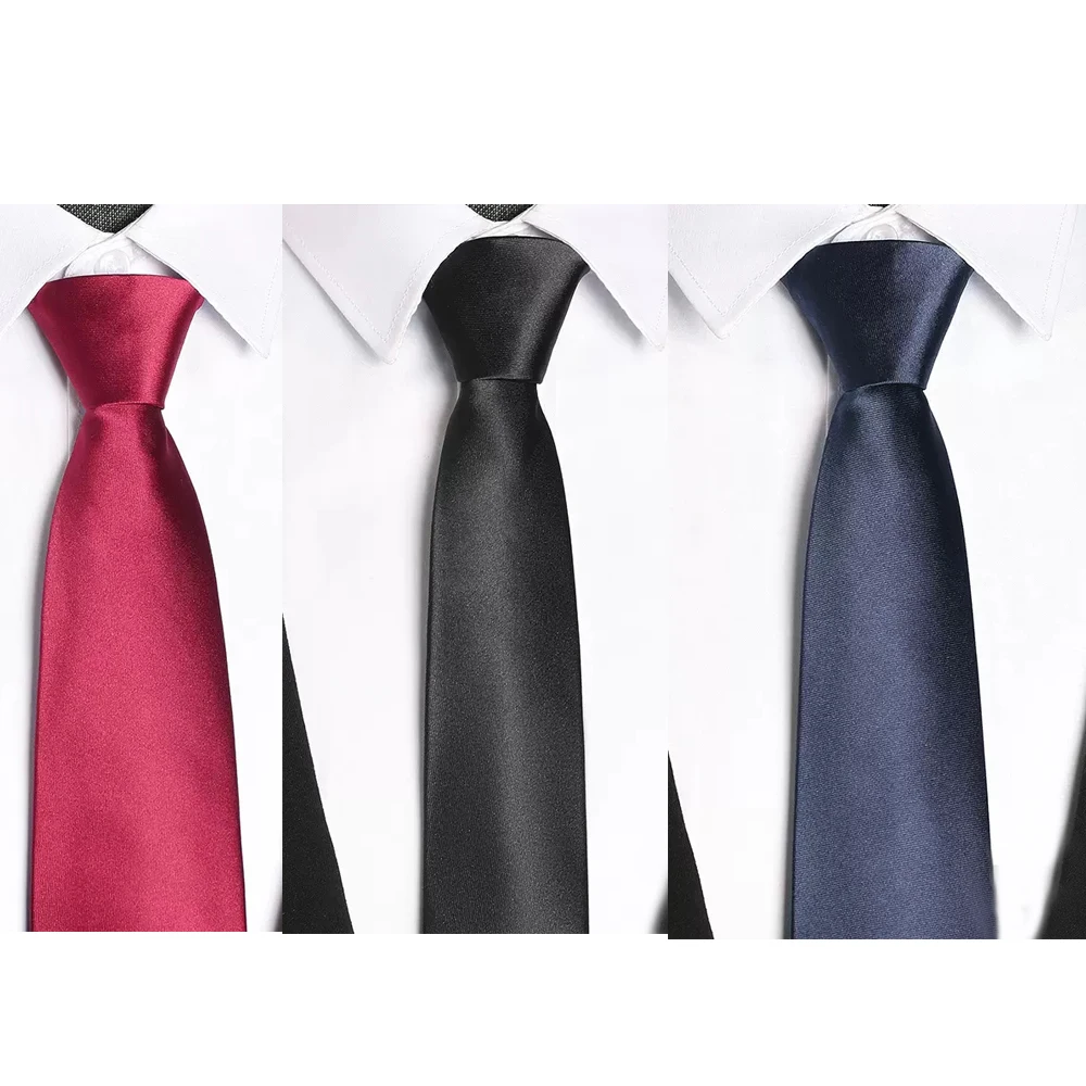 

Men's 100 Silk Tie Cravat Neckerchief Solid Color Necktie Business Casual High density Waterproof Black Blue Wine