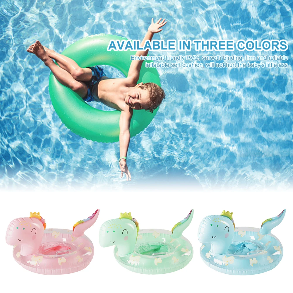 

Dinosaur Shaped Swimming Rings Seat Cute Inflatable Kids Safety Water Toys Float Swim Ring Circle for 1-4Y Children