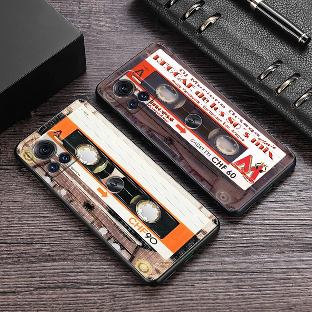 

Retro Music Cassette Tape Vintage Phone Case For Motorola Moto G60 S G71 G72 G73 G53 G52 G51 G32 G30 G22 G9 G8 Power Plus Cover