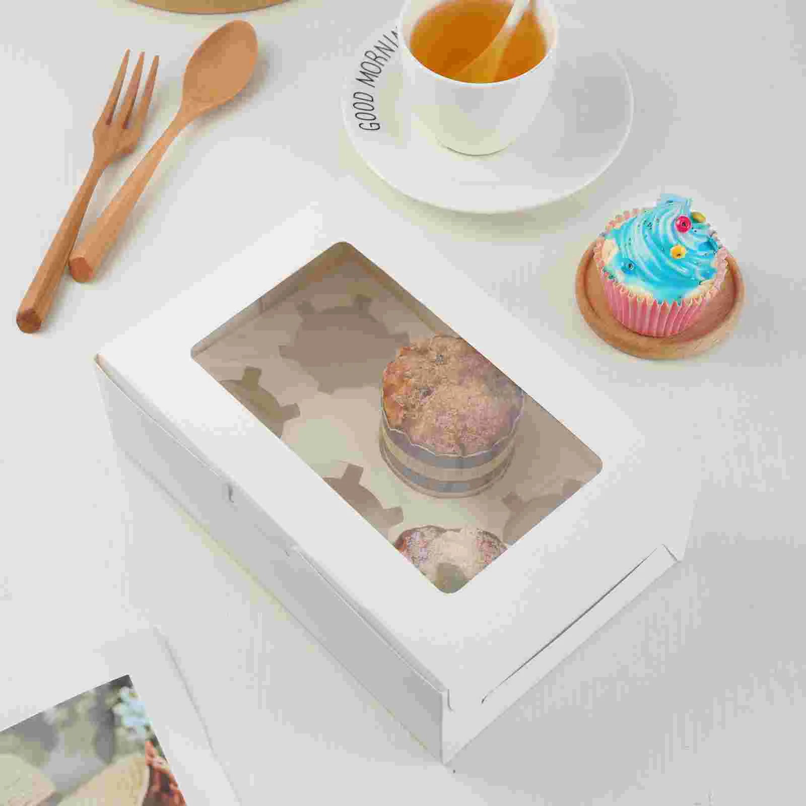 Toyvian 10 шт. упаковочные коробки из белой бумаги контейнеры для кексов экологически