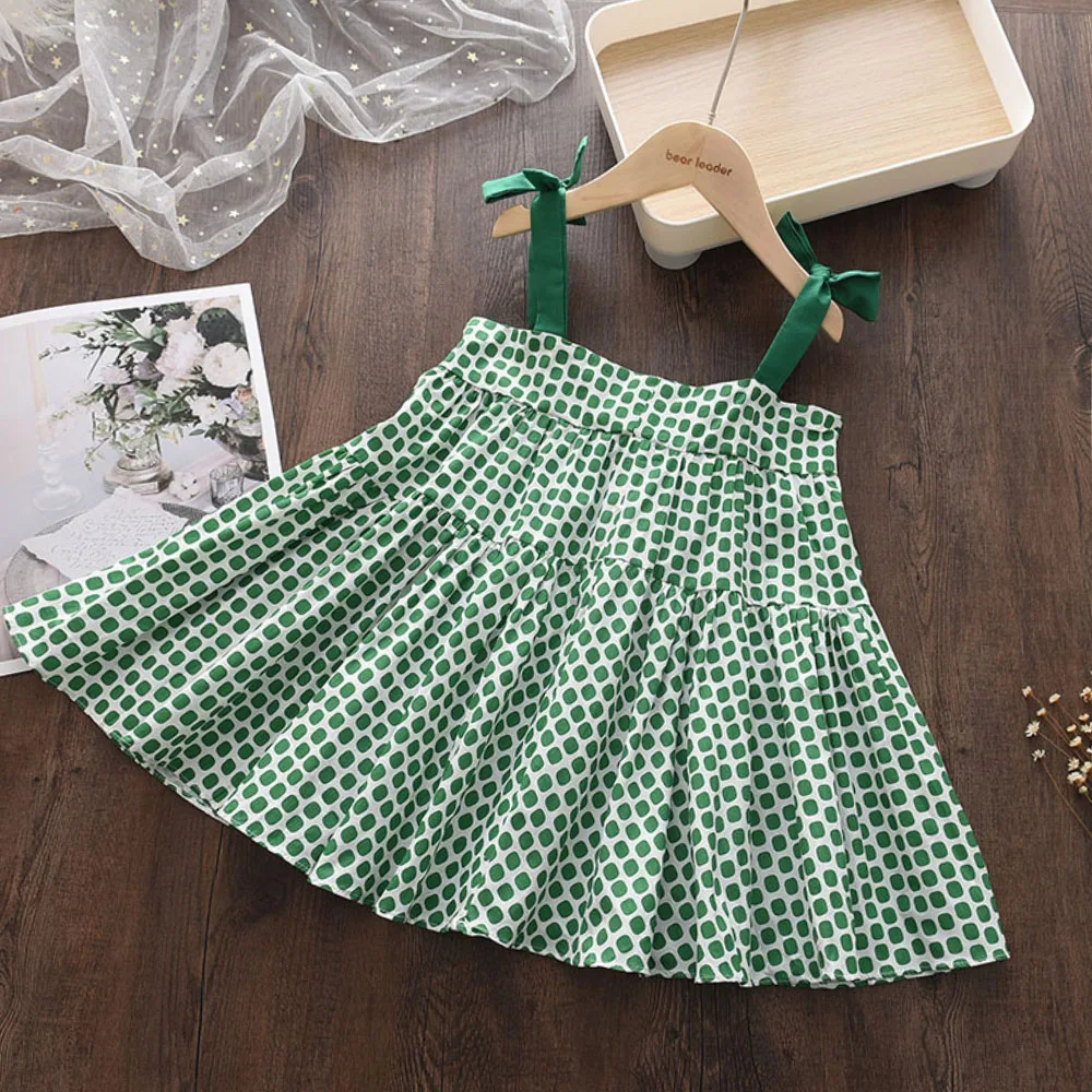 

Menoea Baby Girls Casual Dress New Korean Polka Dot Dresses Princess Kids Clothes Children Clothing Toddler Bow Sling Outfits