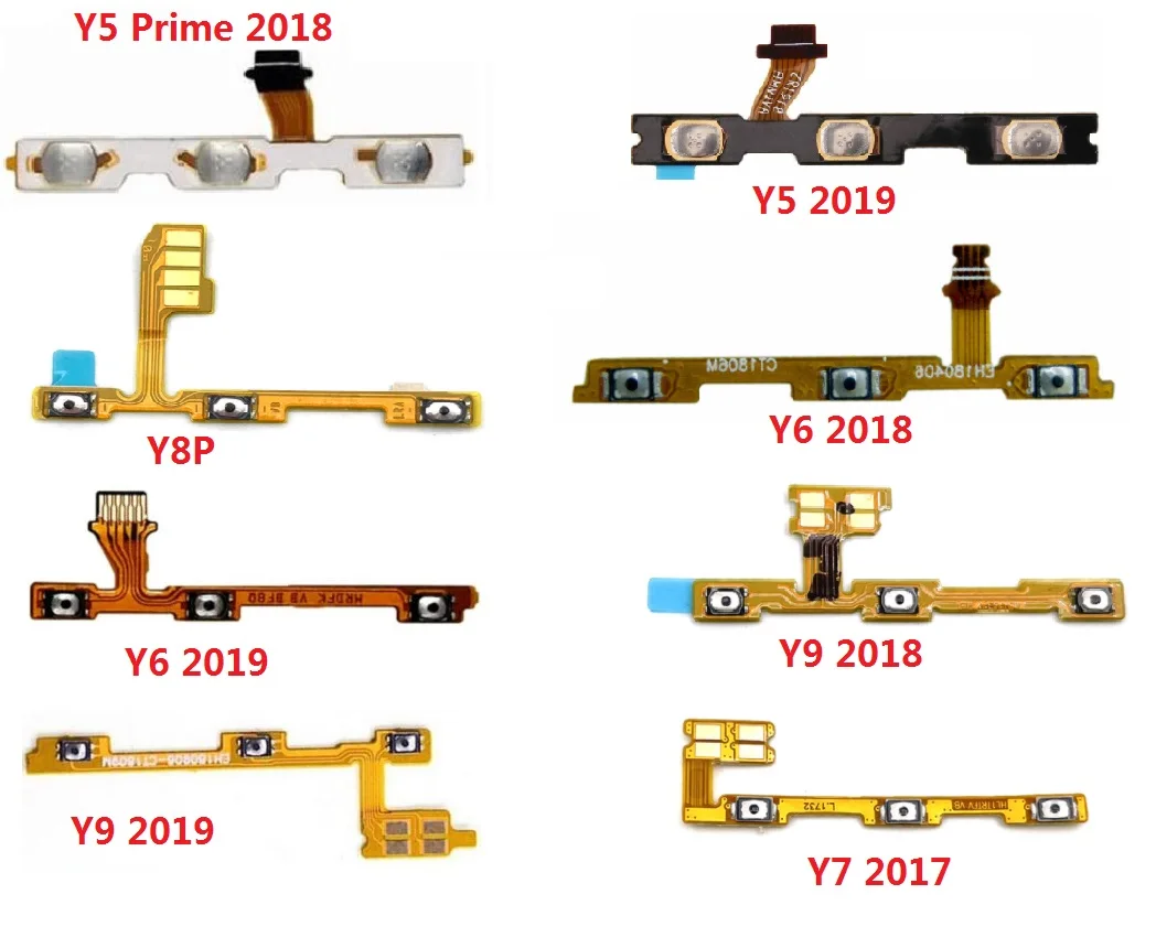 10Pcs Power On Off Volume Side Button Key Flex Cable For Huawei Y5 Y6 Y7 Y9 Prime 2017 2018 2019 Y6P Y7P Y8S Y8P Y9S - купить по