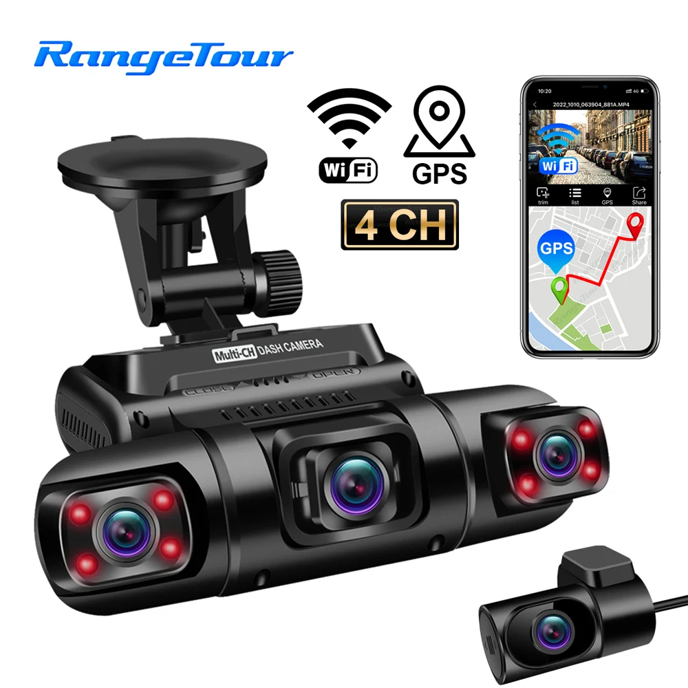 4 Channels 4*1080P And 3 Channels 170° Car DVR GPS WiFi Dash Camera 8 IR Van Taxi Driving Recorder 24 Hours Parking Night Vision